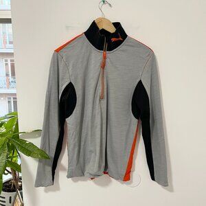 Puma Men's Gray & Orange Half Zip Pullover Sweatshirt Size Small